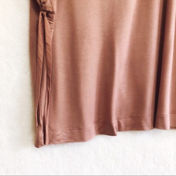 LOFT Lounge Rust Pink Super Soft Tie Sleeve Shirt - Picture 8 of 8